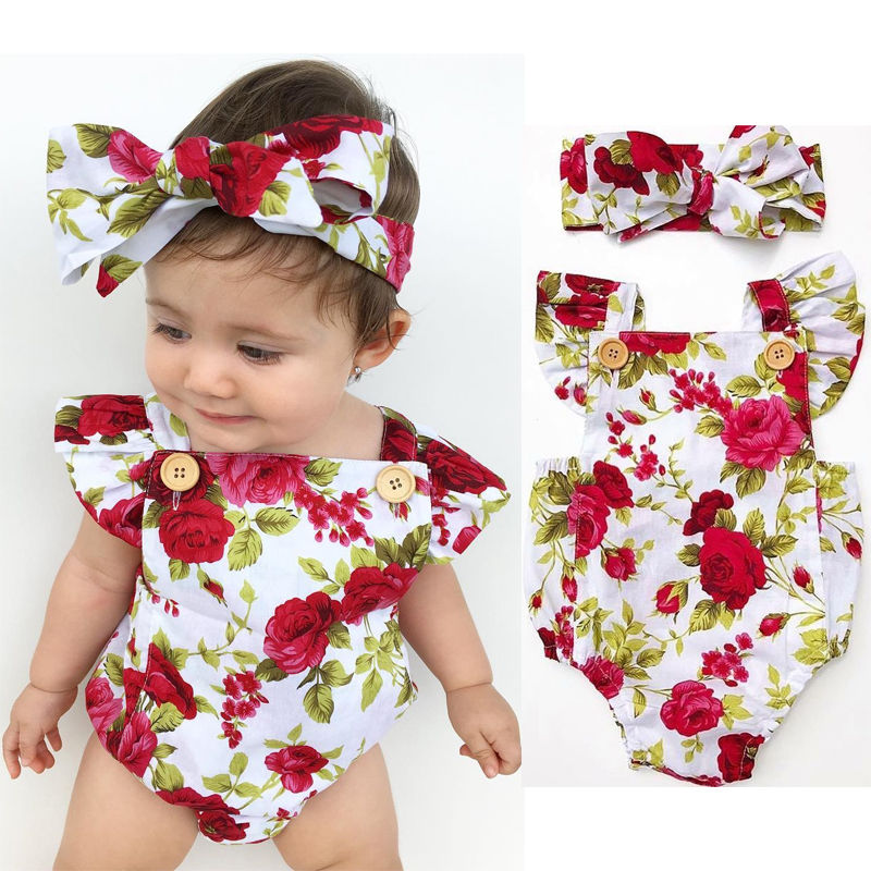 2018 Cute Floral 2pcs Baby Girl